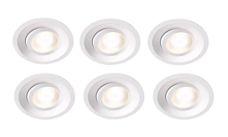 Plejd smart tilt lavtbyggende spot / downlight 2200-4000K IP44 8W RA90 - 6 pakning