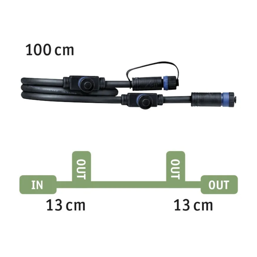 Plug & Shine 1 meter kabel med 3 utganger