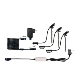Plug & Shine Platini spot med spyd 2W 3000 Kelvin IP65 - 3 pakning med strømforsyning