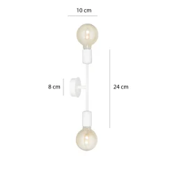 Proton vegglampe 2 lys - Hvit
