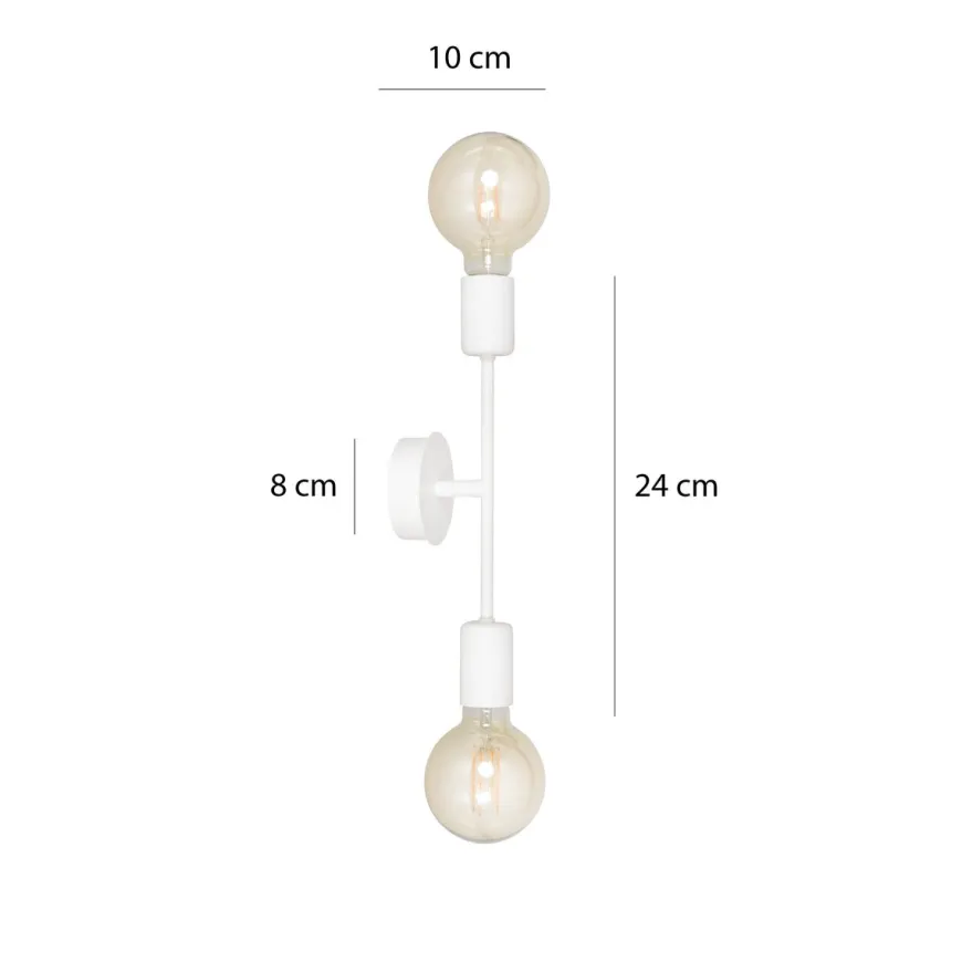 Proton vegglampe 2 lys - Hvit