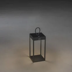 Ravello lanterne 30 cm oppladbar IP54 utendørs - Svart