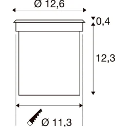 Rocci 125 rund nedfellbar uplight 6W 3000 Kelvin IP67