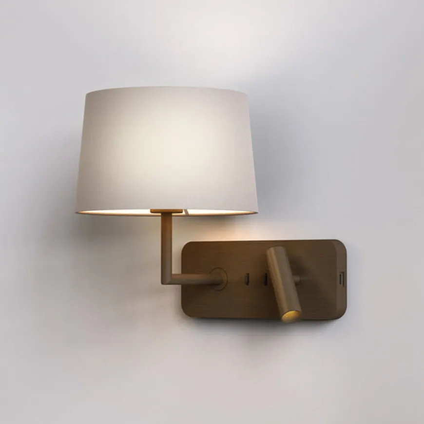 Side by Side Grande vegglampe m/USB