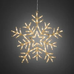 Snøfnugg med 90 varmhvite LED 58 cm IP44 utendørs