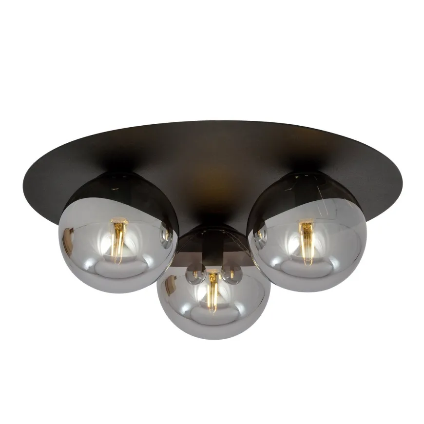 Solar taklampe 3 lys - Svart/Røykfarget