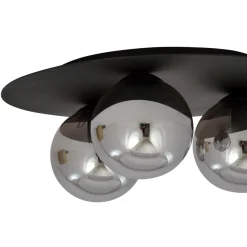 Solar taklampe 3 lys - Svart/Røykfarget