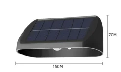 Solar vegglampe 2W 3000 Kelvin IP65 utendørs med solcelle