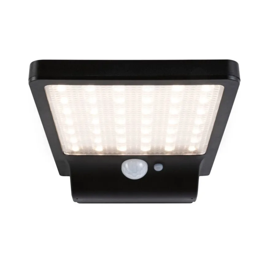 Solveig vegglampe utendørs 4,8W 3000 Kelvin m/bevegelses sensor - Solcelle