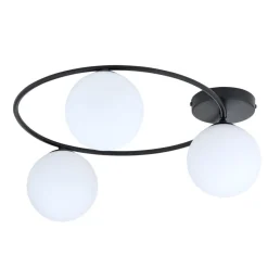 Sopra taklampe 3-lys - Svart/Opal