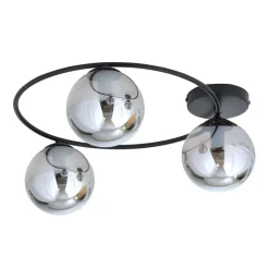 Sopra taklampe 3-lys - Svart/Røykfarget