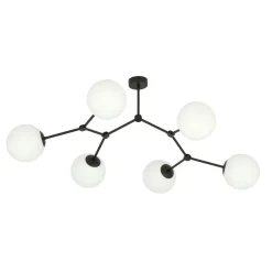 Space taklampe 6 lys - Svart/Opal