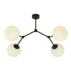 Space taklampe 4 lys - Svart/Opal