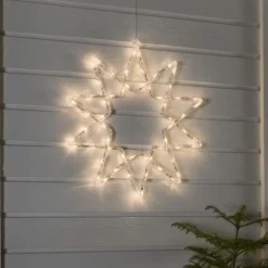 Stjerne med 60 varmhvite LED 58 cm IP44 utendørs