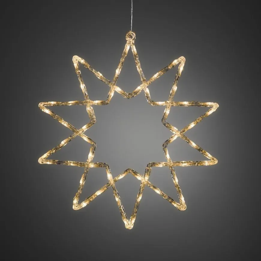 Stjerne med 60 varmhvite LED 58 cm IP44 utendørs