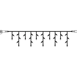 System led istappslynge 3 meter 50 lys varmhvit - Svart