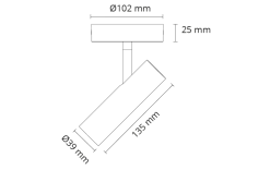 Tube Micro S takspot 7W 2000-2800K dim to warm