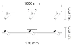 Tube Micro Track taklampe 18W 2000-2800K dim to warm