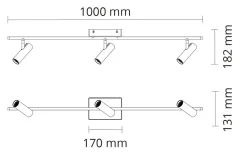 Tube Micro Track taklampe 18W 2000-2800K dim to warm