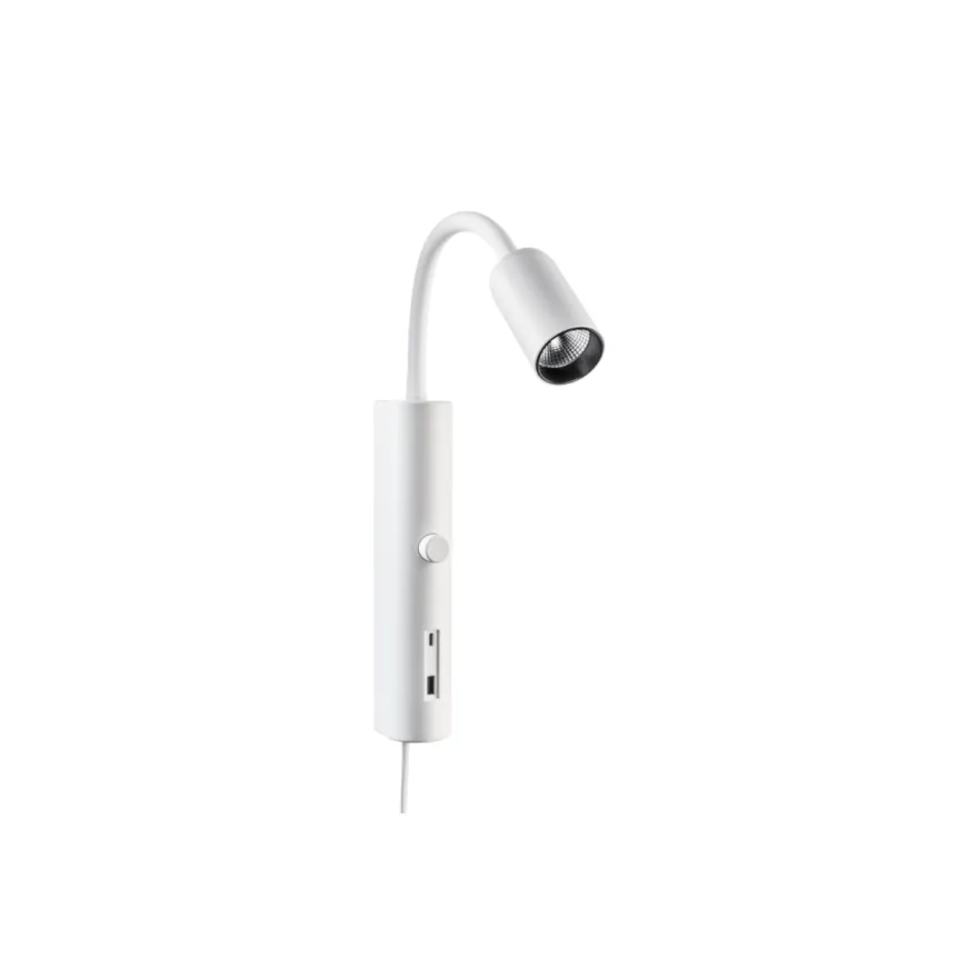 Tube vegglampe med USB 3000K dimbar