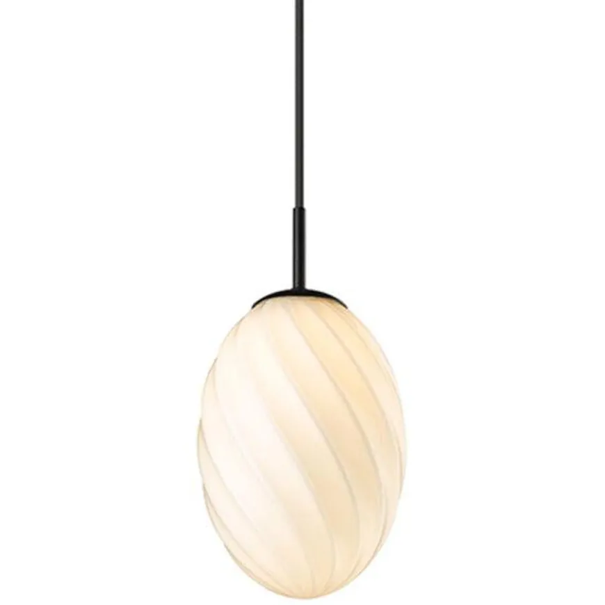 Twist Egg takpendel 15 cm - Svart/Hvit