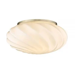 Twist taklampe - Antikk messing / Opal