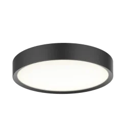 Universal taklampe 28 cm 3-step dim 12W 3000 Kelvin IP44 - Svart
