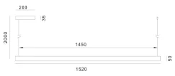 Valentina takpendel 152 cm opp/ned lys 2700 Kelvin