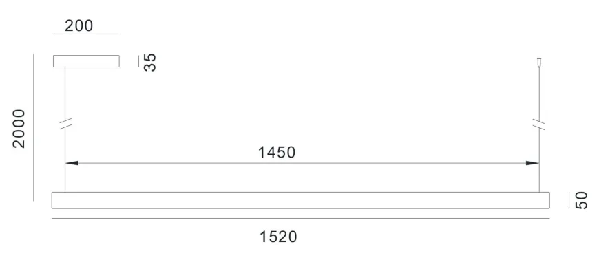 Valentina takpendel 152 cm opp/ned lys 2700 Kelvin