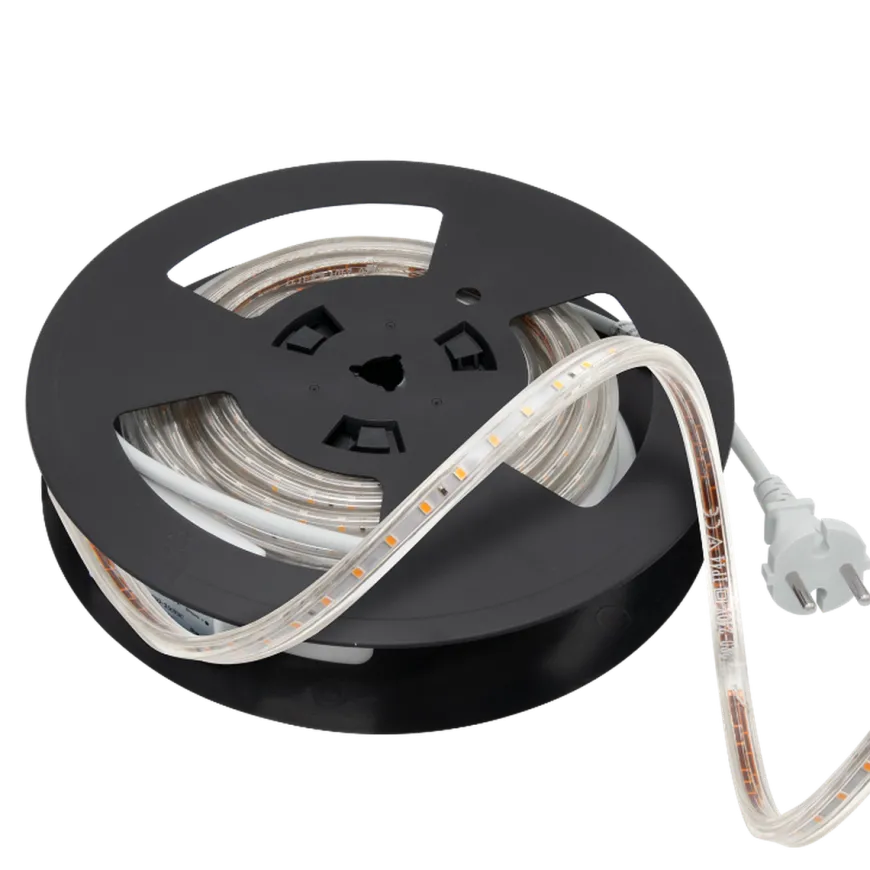 230V LED-Strip 9,2W 3000K IP65 Dimbar m/stikkontakt - 20 meter