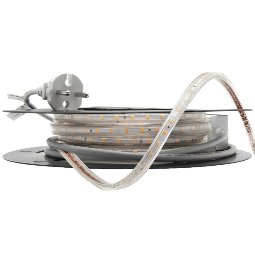 230V LED-Strip 9,2W 3000K IP65 Dimbar m/støpsel - 10 meter