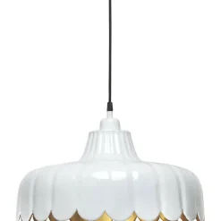Wells takpendel 45 cm - hvit/gull