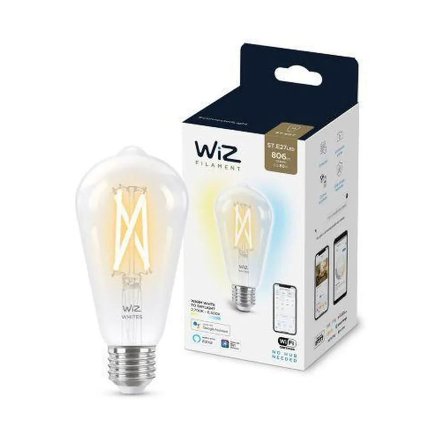 WiZ E27 Lyspære filament A64 6,7W Wifi - Justerbar fargetemperatur 2700-6500 Kelvin v1