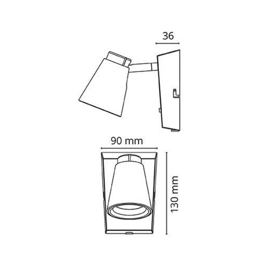 Zoom Square m/ dimmer 6W LED - Svart